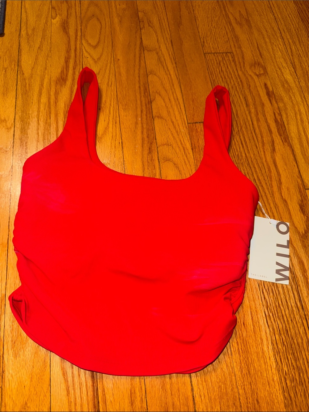 Wilo The Label Red Athletic Ruched Tank NWT